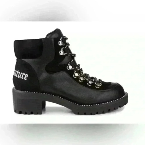 Juicy Couture Shoes - NWT juicy couture black pebbled faux leather lug boots. 7.5